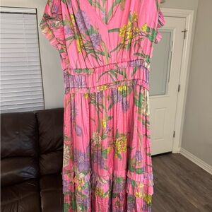 Floral Pink Maxi Dress